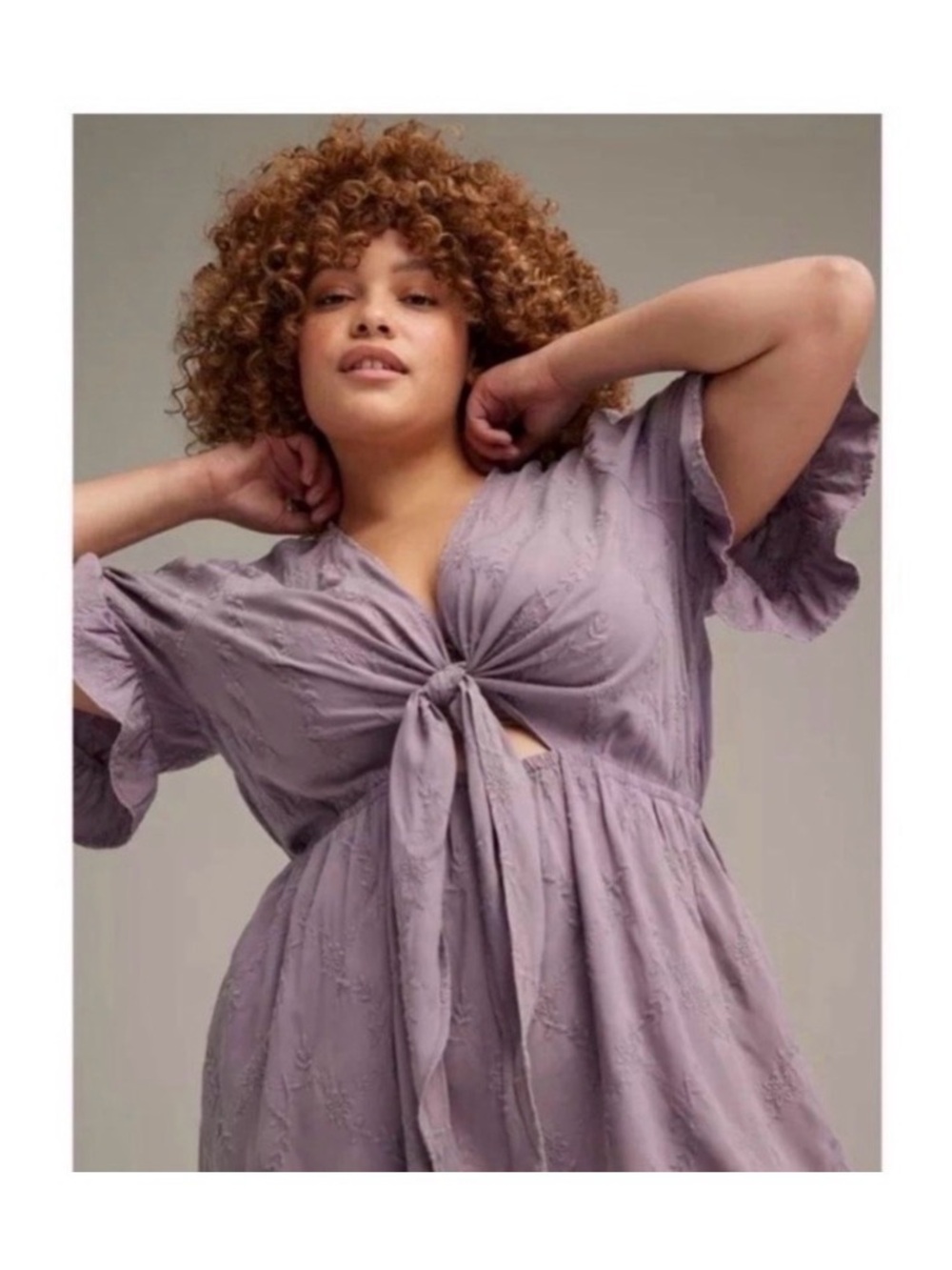 TORRID FESTI LILAC PURPLE CUT OUT ROMPER DRESS - Picture 3 of 10